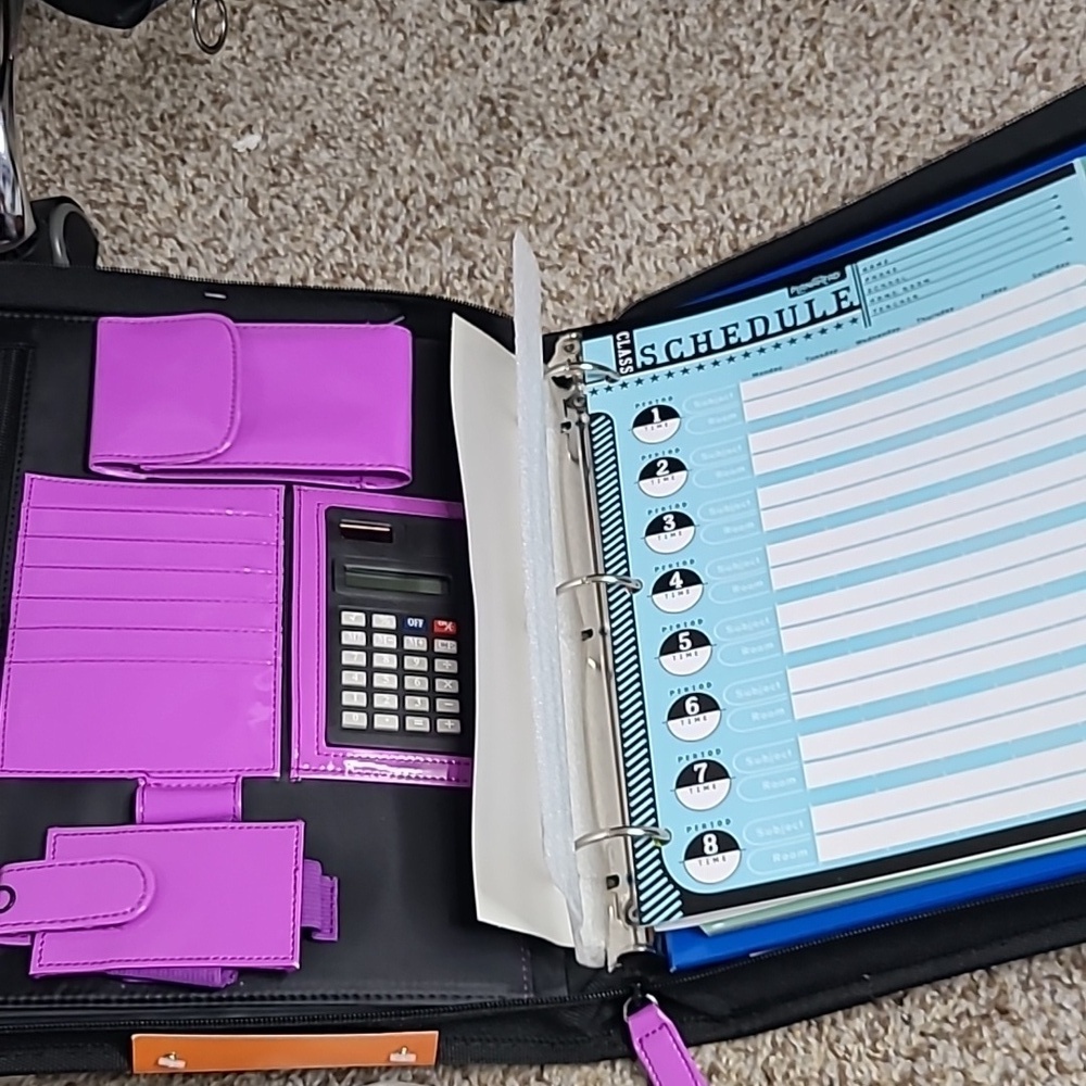 Plan Ahead Purple and Black Aviator Binder